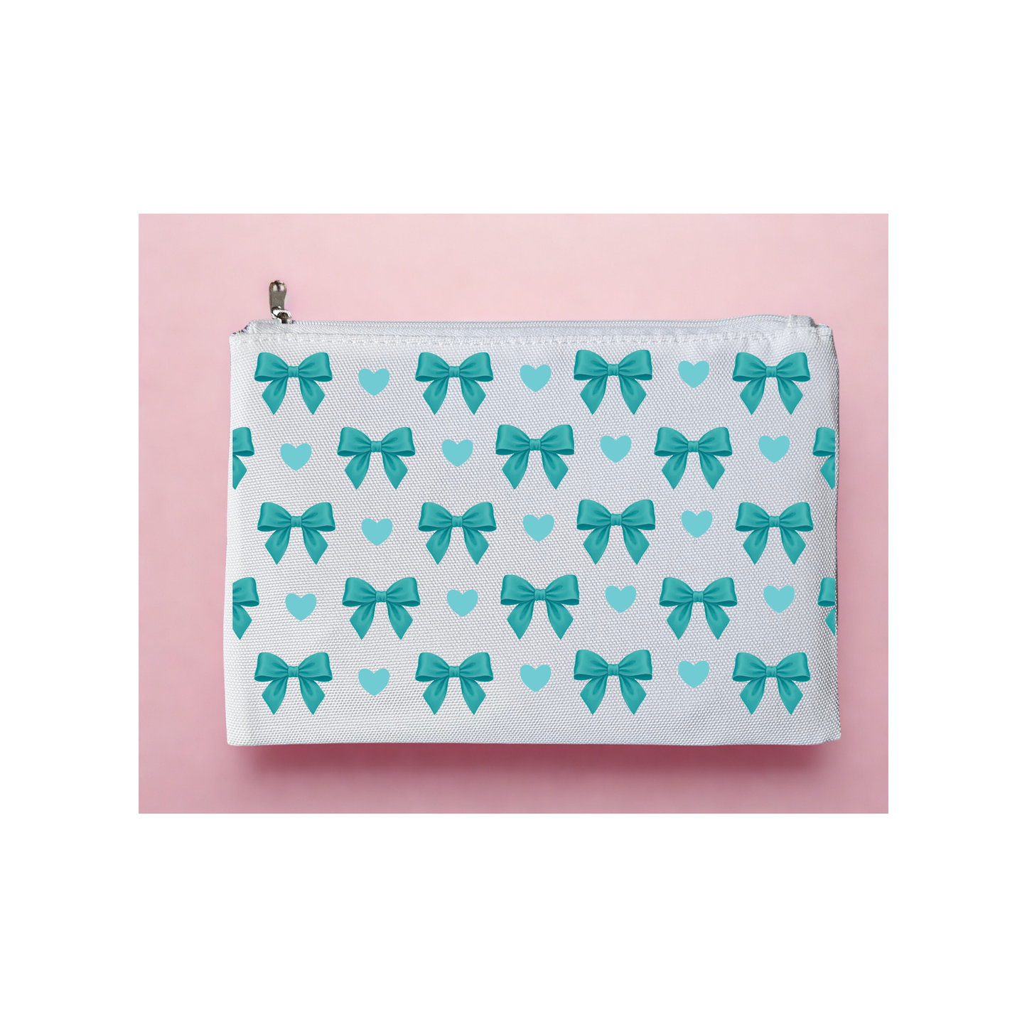 Teal Hearts and Bows